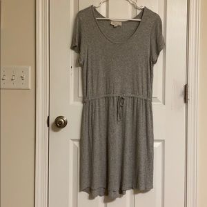 Olive & Oak Gray Short Sleeve Dress Beach Cover Up Hi Lo Hem Rayon Spandex Large